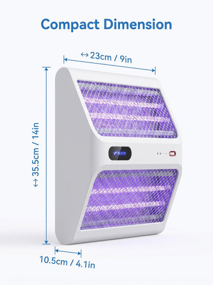 3-in-1 Wall Mounted Standing Desktop UV Electric Shock Bug Zapper Dual Sides UV Light Auto On Off Photocatalysis Mosquito Killer for Home Restaurant Office