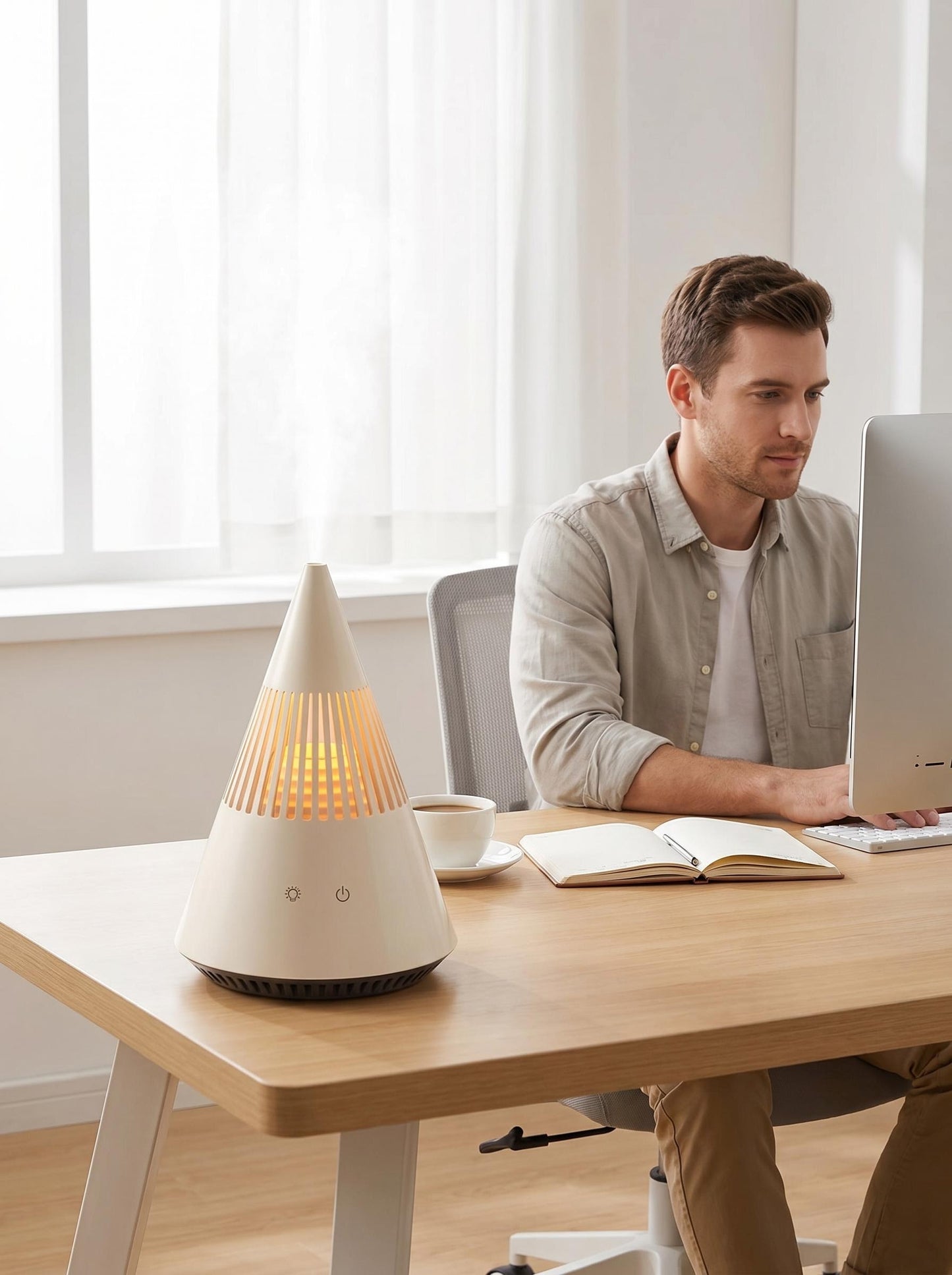 Conical Hollow Night Light Mosquito Repellent Heater, Noiseless Plant-Based Repellent Liquid Diffuser, 30-Day Long Lasting Electric Mosquito Killer for Home Office Bedroom