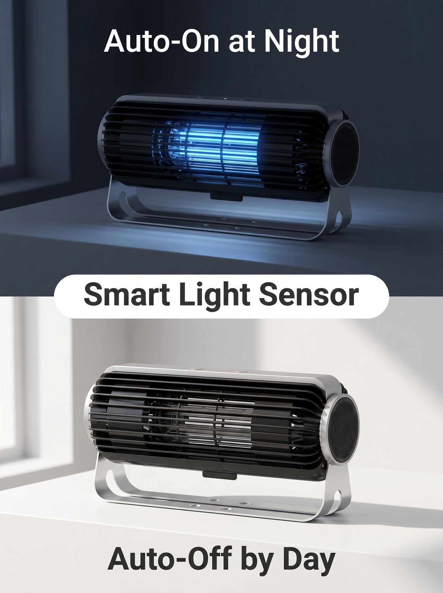 Desktop Multiform UV Physical Bug Zapper CCFL Purple Light Tube Suction Fan Auto Sensor Wall Mount for Home Office Bedroom