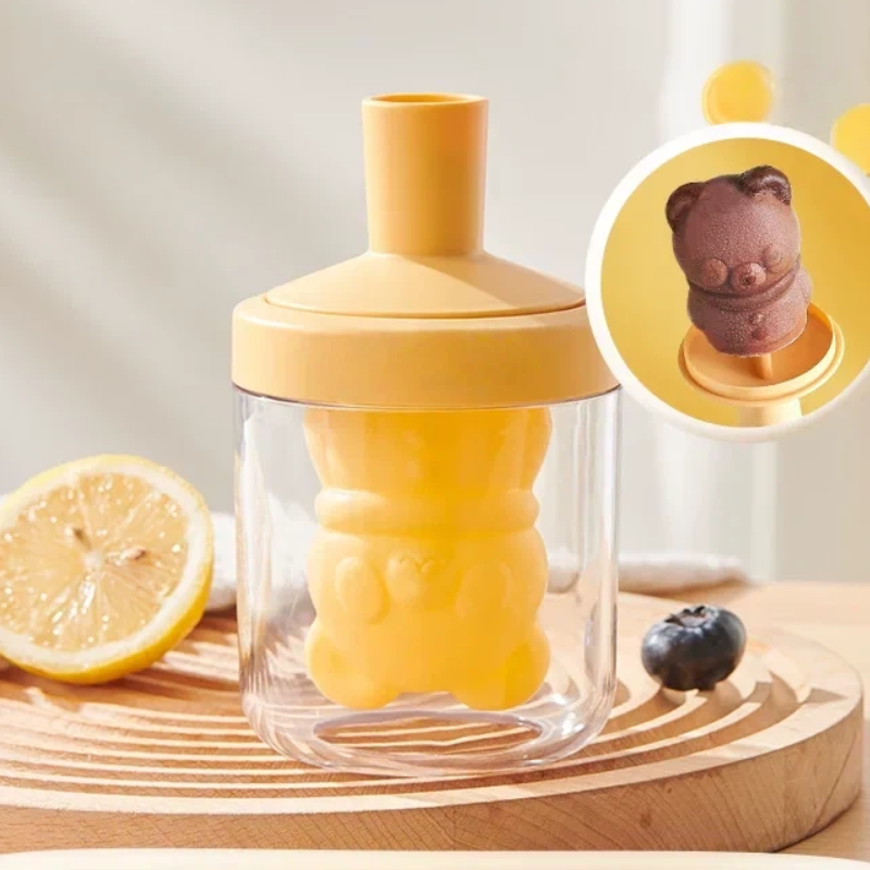 Cute Bear Popsicle Mold | Silicone Ice Pop & Dessert Mold